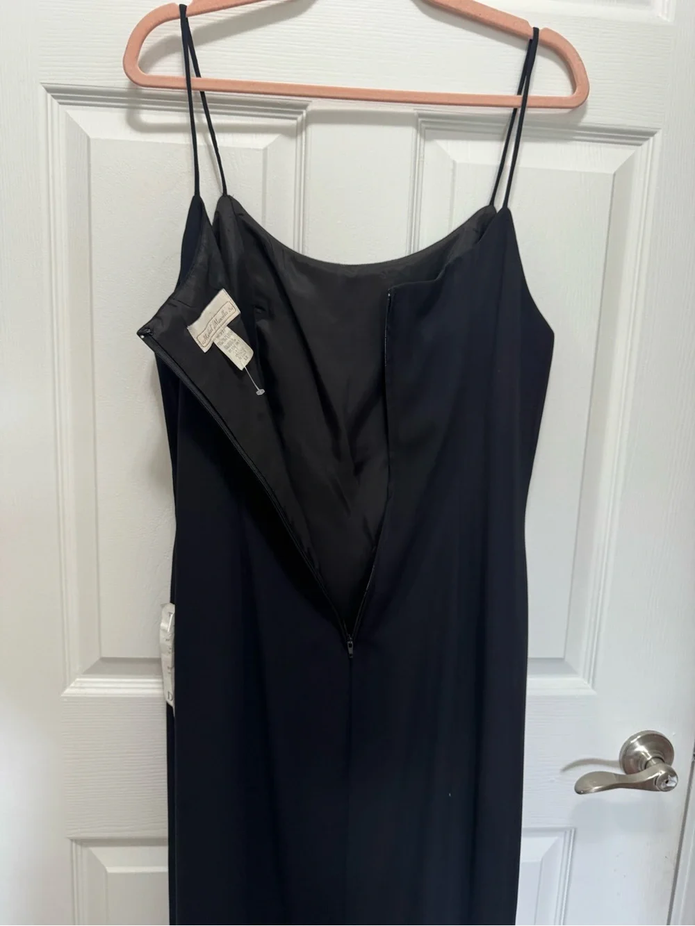 Vintage Michael Marcella Black Slip Midi Dress Size 12